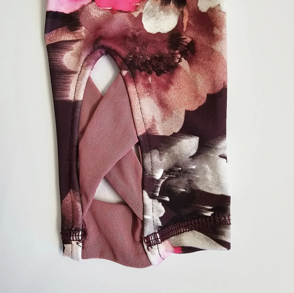 Girls Floral Pink Active Leggings